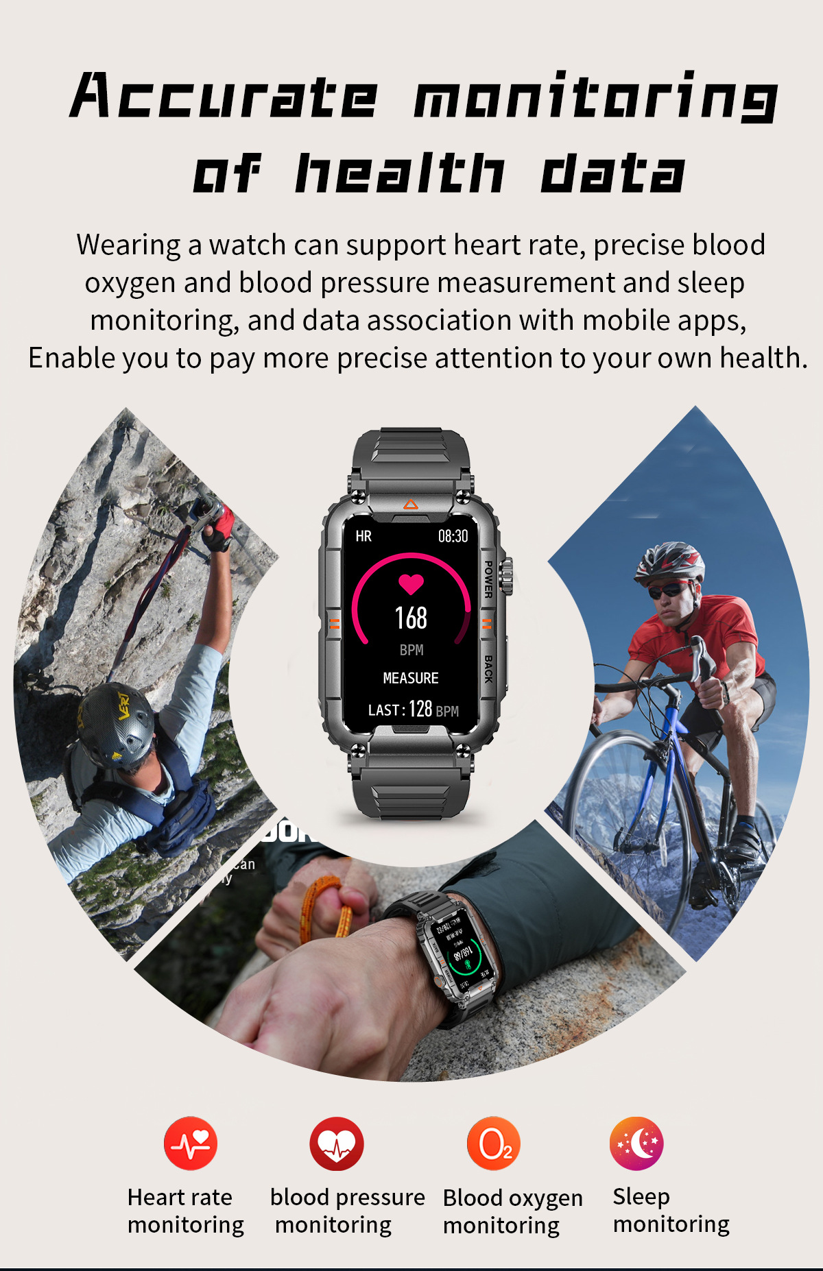 Smartwatch KR88 Herren 1,57 Zoll Armband Bluetooth Anruf Gesundheit_voghion.com