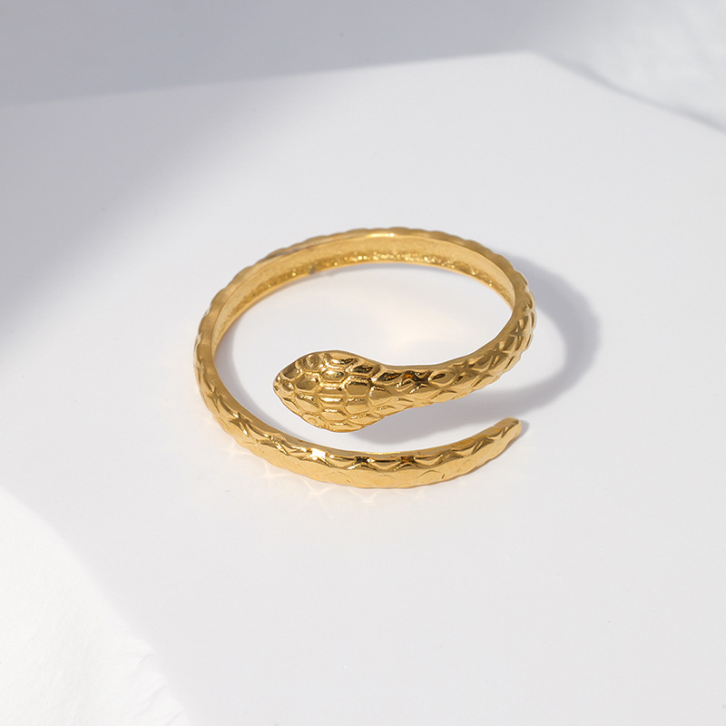 Fashion Snake Stainless Steel Plating Open Ring