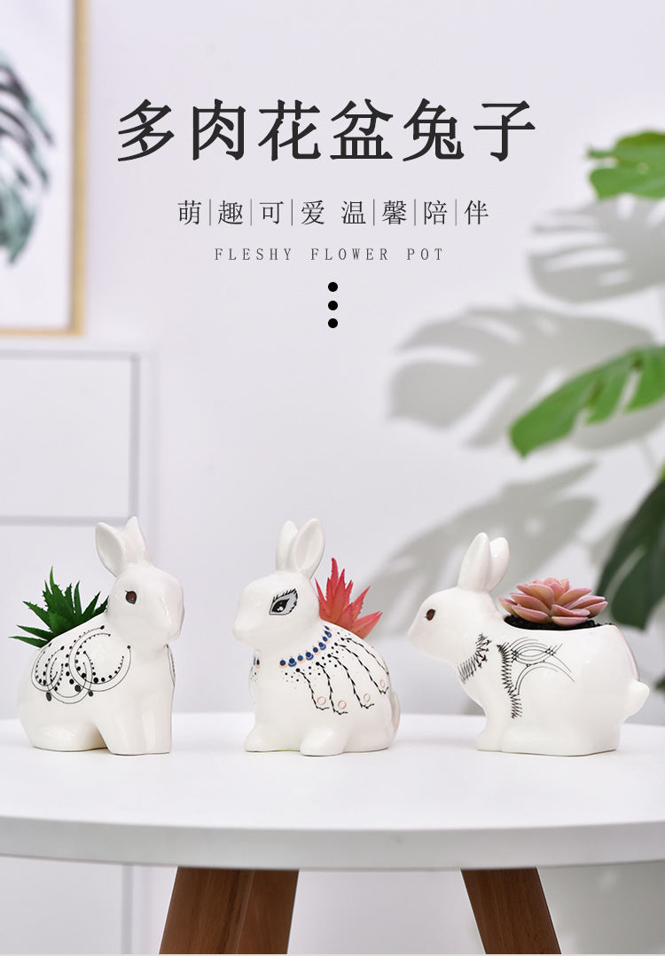 多肉花盆-兔子_01