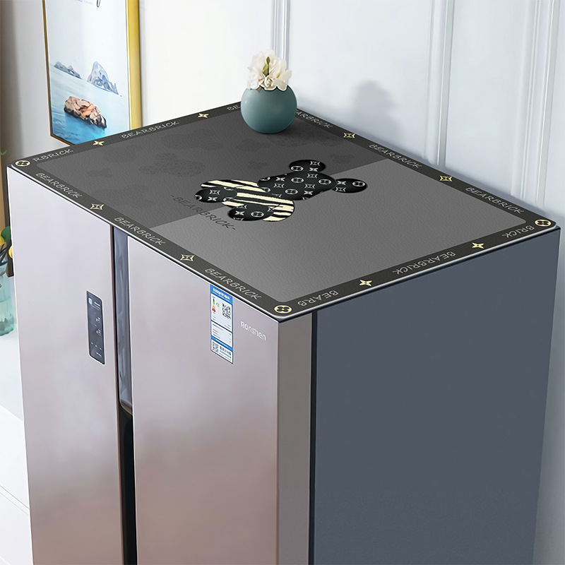 Paño de la cubierta del refrigerador de alta gama doble puerta superior nueva cubierta estera a prueba de polvo lavable horno de microondas estera impermeable aceite