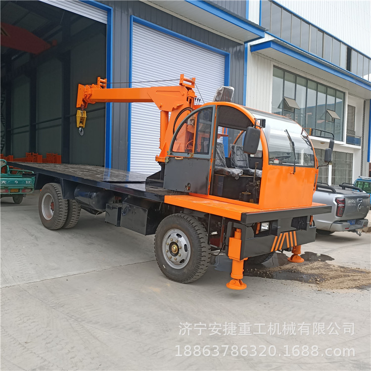 吊装钢筋用随车吊 四驱轮式吊装一体机 5吨四不像平板吊