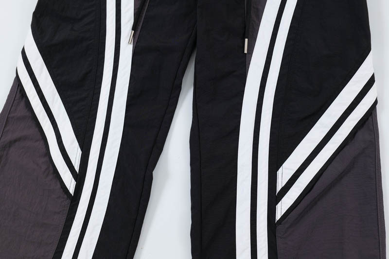 Men's Clothing Stitching Color Striped Casual Pants Men's and Women's Fashionable Brand Street Fashion Loose Design Sense Straight Pants_voghion.com