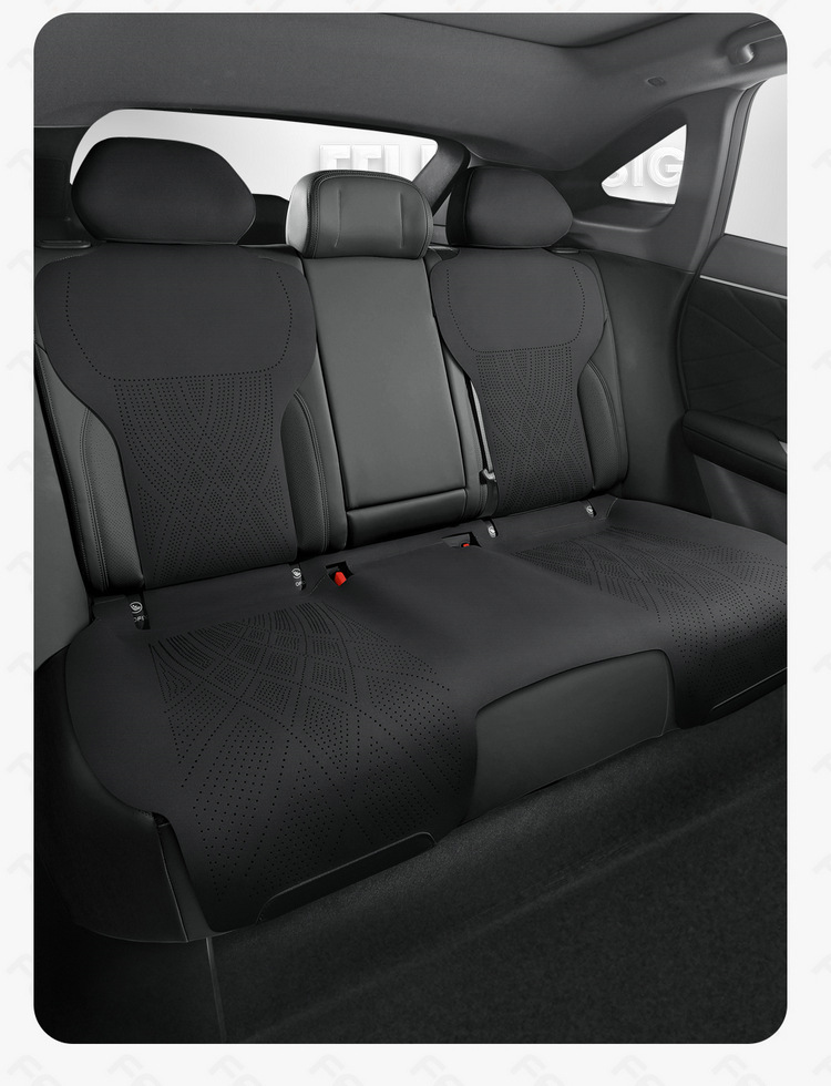 Changan dark blue S07 Special Car Cushion Four Seasons Universal Semi-enclosed Suede Saddle Cushion Perforated Seat Cover Cushion