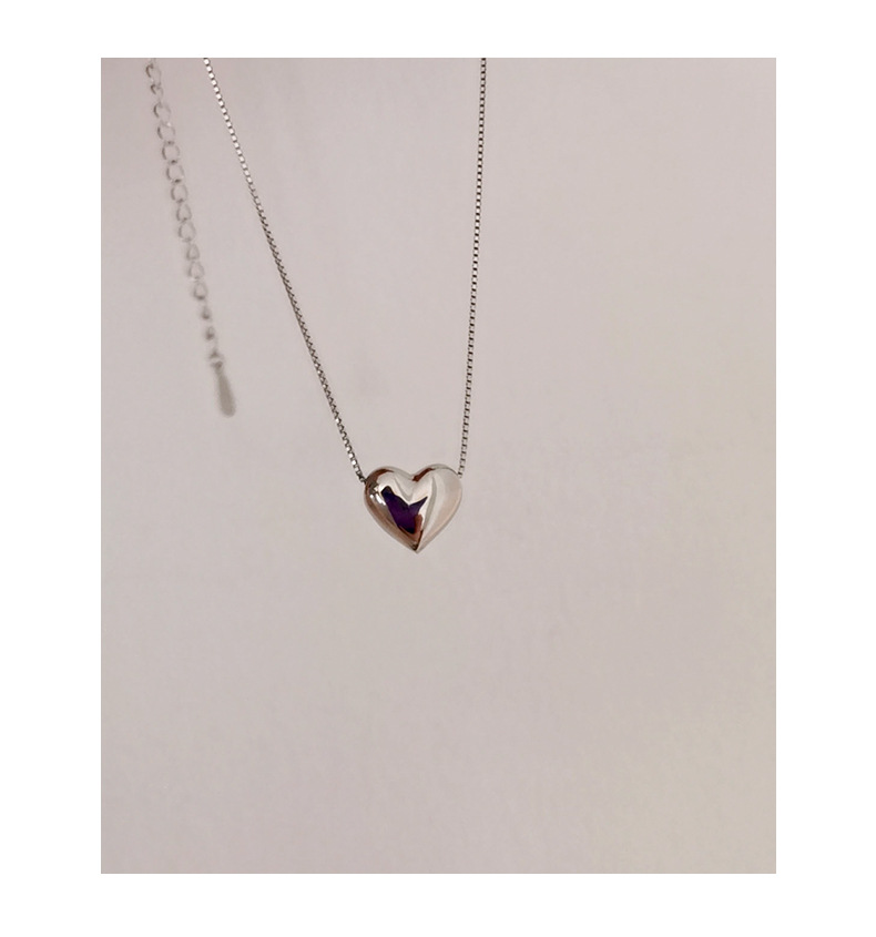 S925 silver heart necklace for women niche design advanced 2023 new heart shaped pendant light luxury clavicle chain_voghion.com