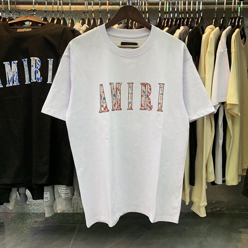 Verano nueva camiseta de manga corta impresa de letras suelta marca de moda hombre camiseta casual de media manga mujer