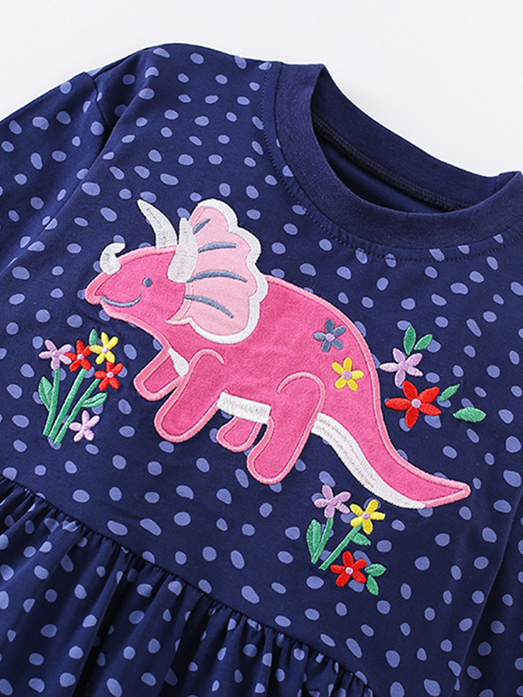 Vestido de princesa de niña malwee transfronterizo otoño nuevo vestido de niños de manga larga con cuello redondo para niños europeos y americanos