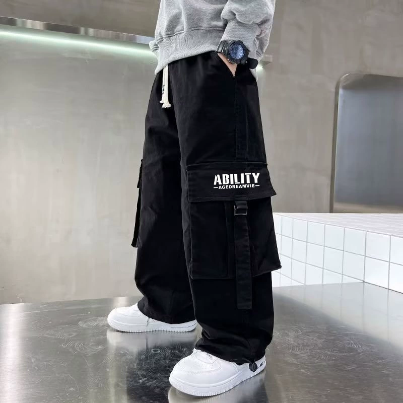 Весенние и осенние и зимние взрывы плюшевые утолщенные бархатные длинные брюки для мальчиков