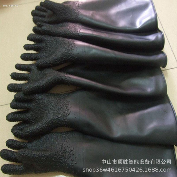 喷砂手套 喷砂机手套 加厚带颗粒防滑手套 防割劳保手套