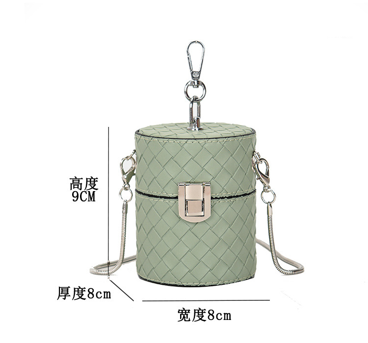 Bucket Bag Personality Chain Box Bag Woven Autumn And Winter 2021 New Shoulder Messenger Bag display picture 3