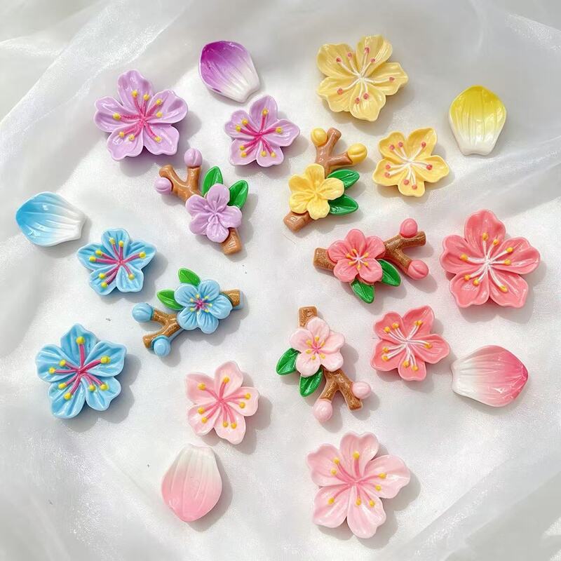 Peach Blossom Resin Jewelry Accessories DIY Cream Glue Phone Case Stickers, Shoe Charms, Shoe Buckles, Small Decorative Parts