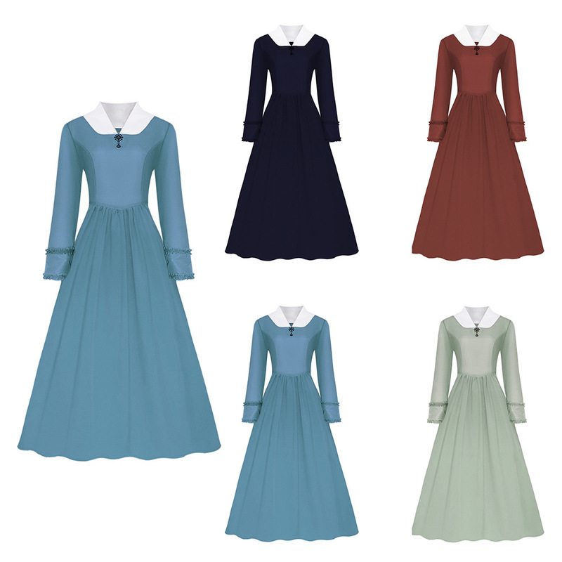 Halloween Costumes Colonial Dress Women's Costume Dress Dignified Prairie Colonial Dress