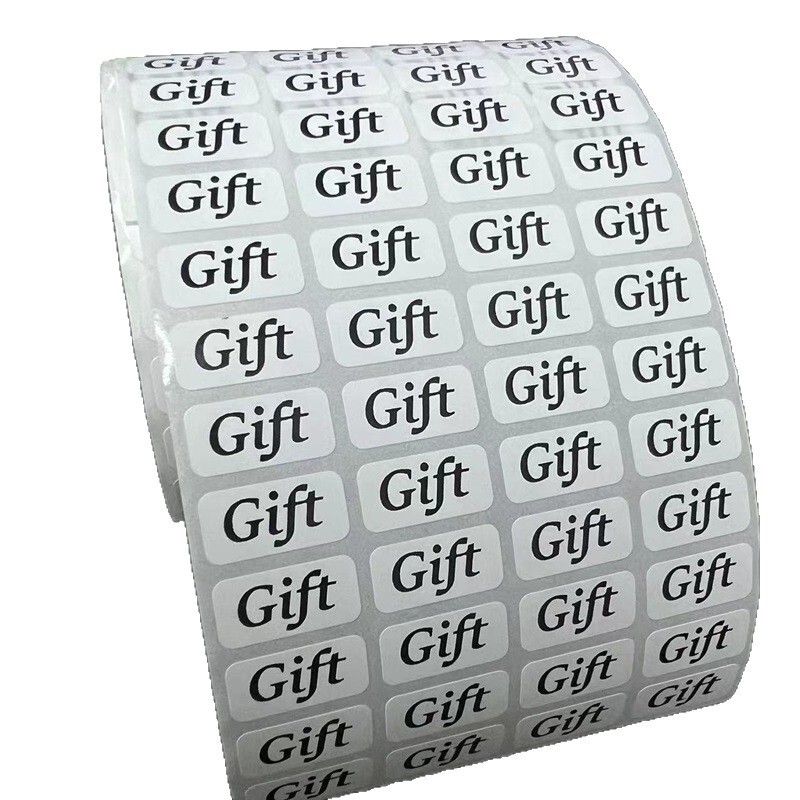 现货Gift贴不干胶 英文赠品贴纸 白底黑字GIFT贴 不干胶标签 包邮|undefined