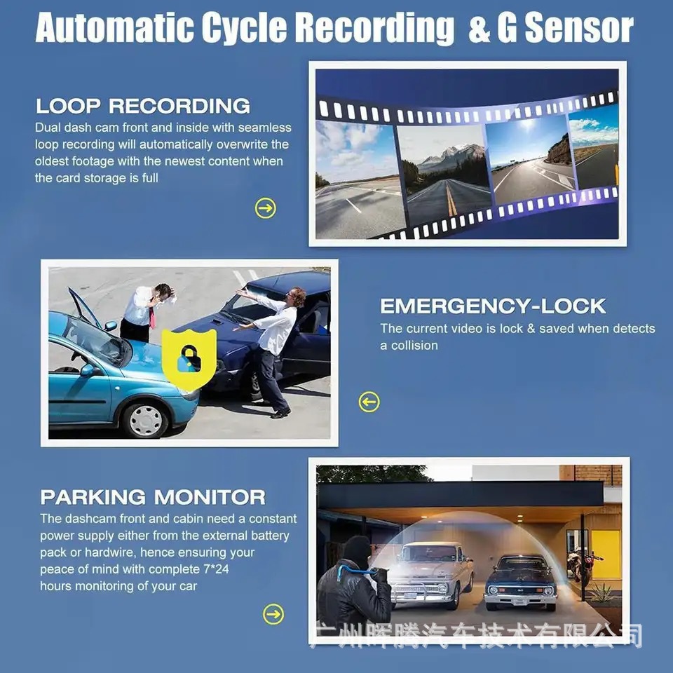 Cross-border foreign trade 4K three-lens dashcam WiFi connected Allwinner chip car DVR driving recorder