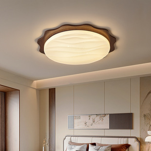 Nordic Solid Wood Ceiling Lamp Living Room Bedroom Children's Room Pastoral Style Walnut Color New Chinese Style Modern Simple Ceiling Lamp