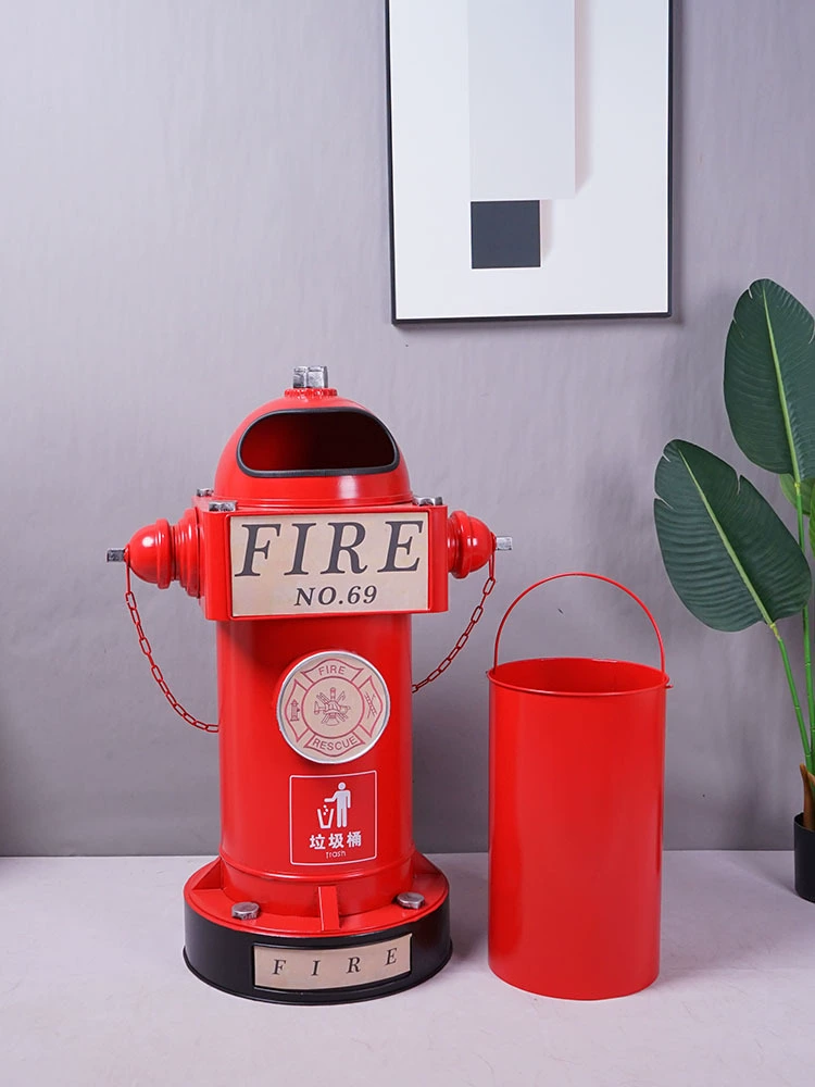 Retro big geometric garbage can for commercial use