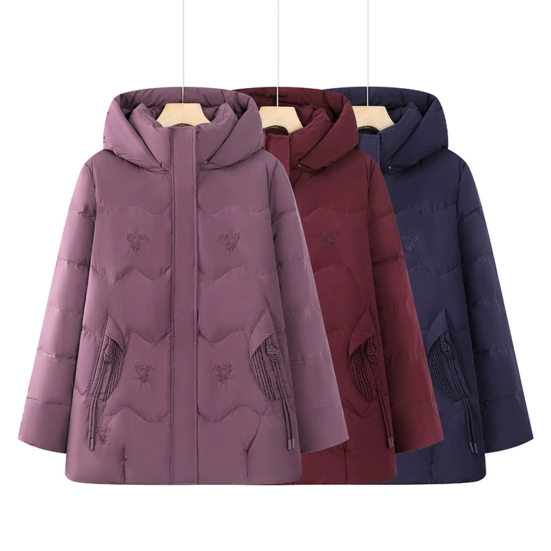 2024 осень и зима новый женский средний и длинный пальто утолщение коленей, тепло и отдых дикий темперамент, новое пальто среднего и пожилого возраста