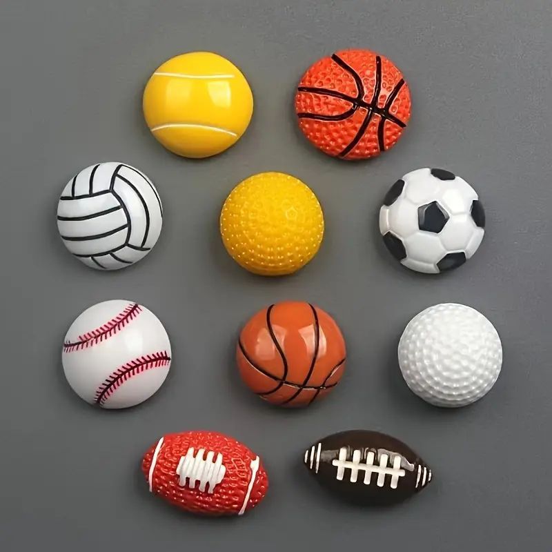 Cross-Border Creative 3D Stereo Sports Basketball Football Refrigerator Magnets Cute Ball Tennis Magnets Home Decoration Magnets