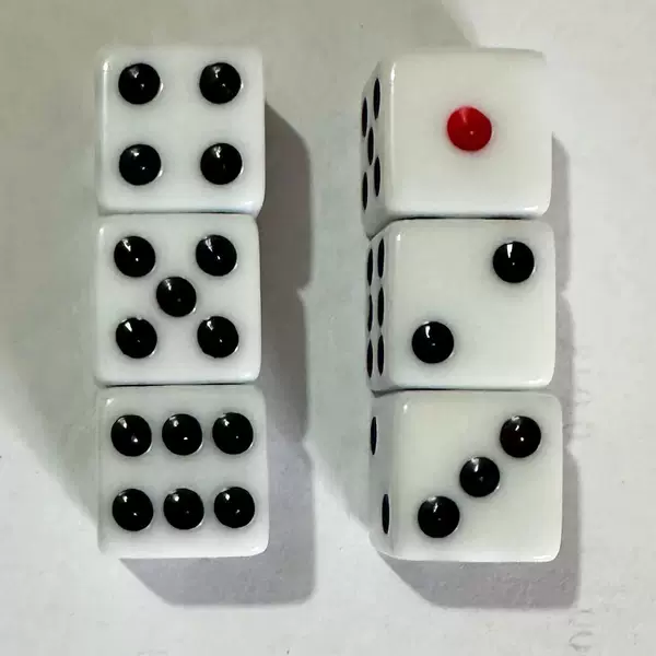 Spot Wholesale 10mm12mm14mm16mm Square Angle Right Angle White Background a Little Red Other Black Spots Dice Dice
