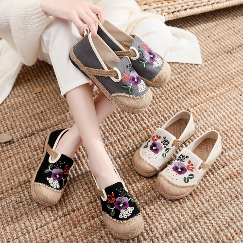 Fairy qipao shoes Chinese folk dance hanfu shoescloth shoes hand-embroidered cotton shoes for women Fairy qipao cheongsam shoes Chinese folk dance hanfu shoes