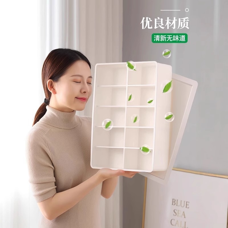 下着収納ボックス、下着と靴下、家庭用スリーインワン収納ボックス、下着の色あせを防ぐコンパートメント付き整理整頓ツール|undefined