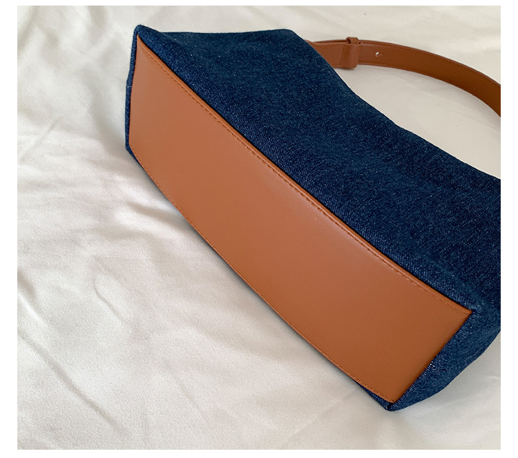 Borsa in denim versione coreana, in PU, casual, estiva, nuova, monospalla, borsa da ascella, borsa di alta gamma di nicchia da donna_voghion.com