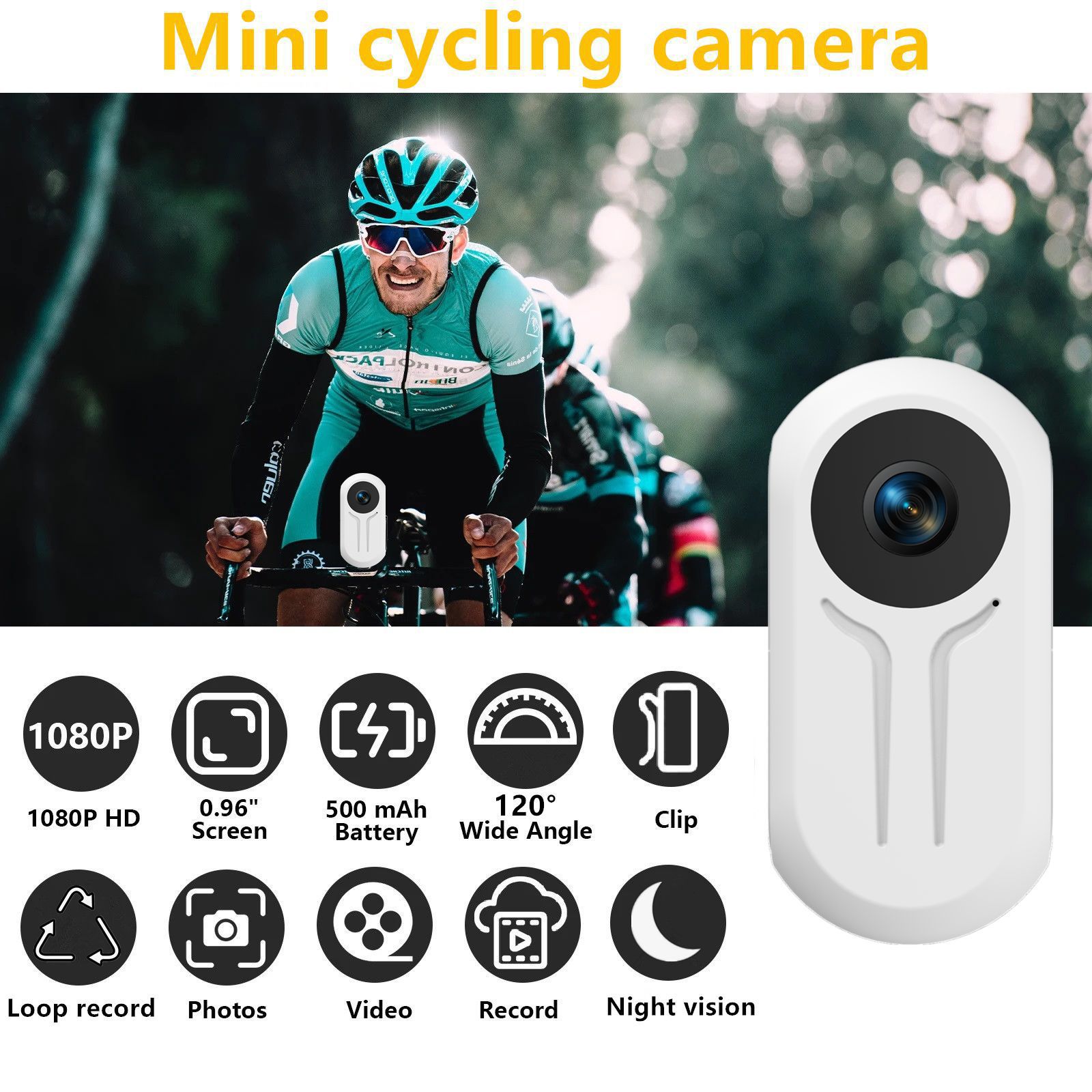Cross-Border Hot-Selling 2K Mini Thumb Camera Outdoor Hiking Vlog Life Chest Perspective Shooting Artifact