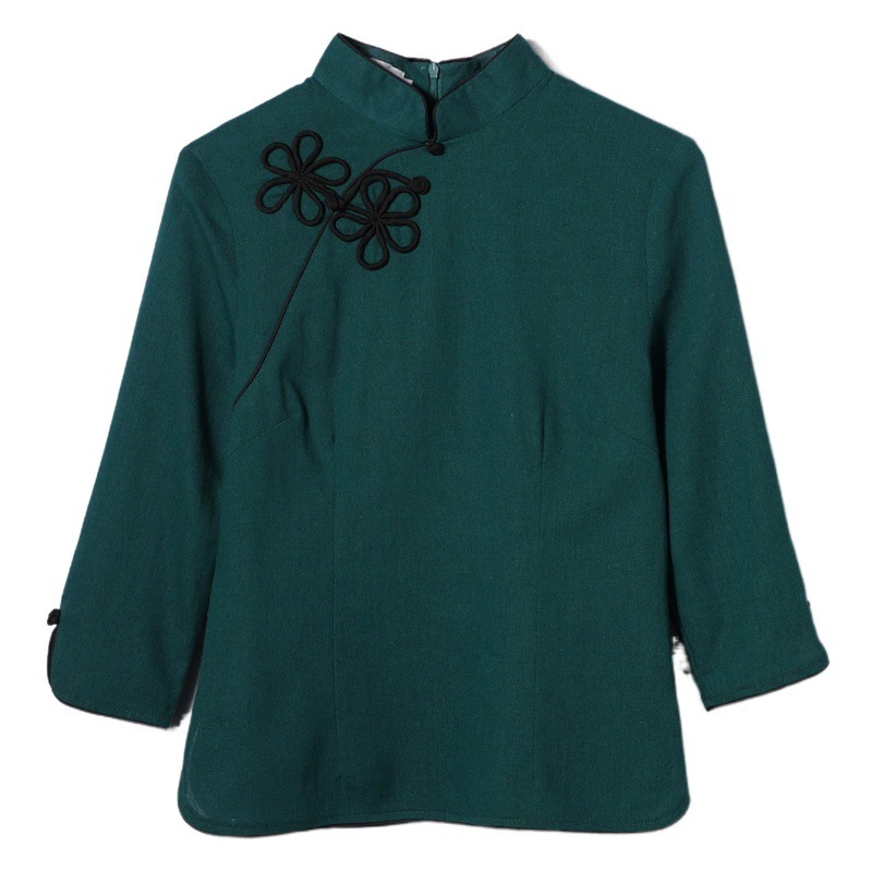 Yunshi квадратный простой и удобный Национальный Стиль Китайский ретро свежий модный цветок пуговица Cheongsam верхний костюм 1180