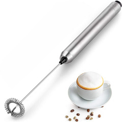 Stainless steel electric whisk, semi-automatic handheld milk frother, rotating milk frother, coffee milk frother