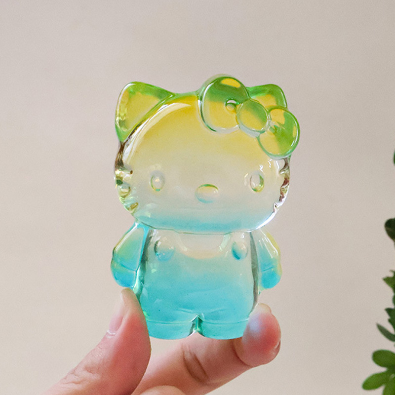 琉璃HelloKitty猫摆件玻璃kt猫可爱生日礼品家居装饰黄水晶凯蒂猫|undefined