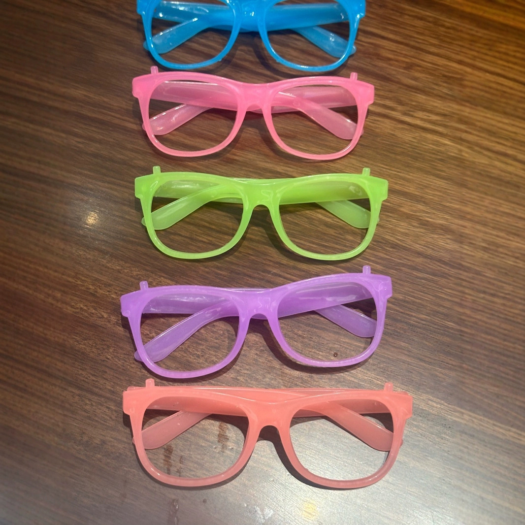 Gafas luminosas transfronterizas, gafas fluorescentes que cambian de color, decoraciones navideñas DIY para fiestas, gafas con montura cuadrada fluorescente de colores. image 3