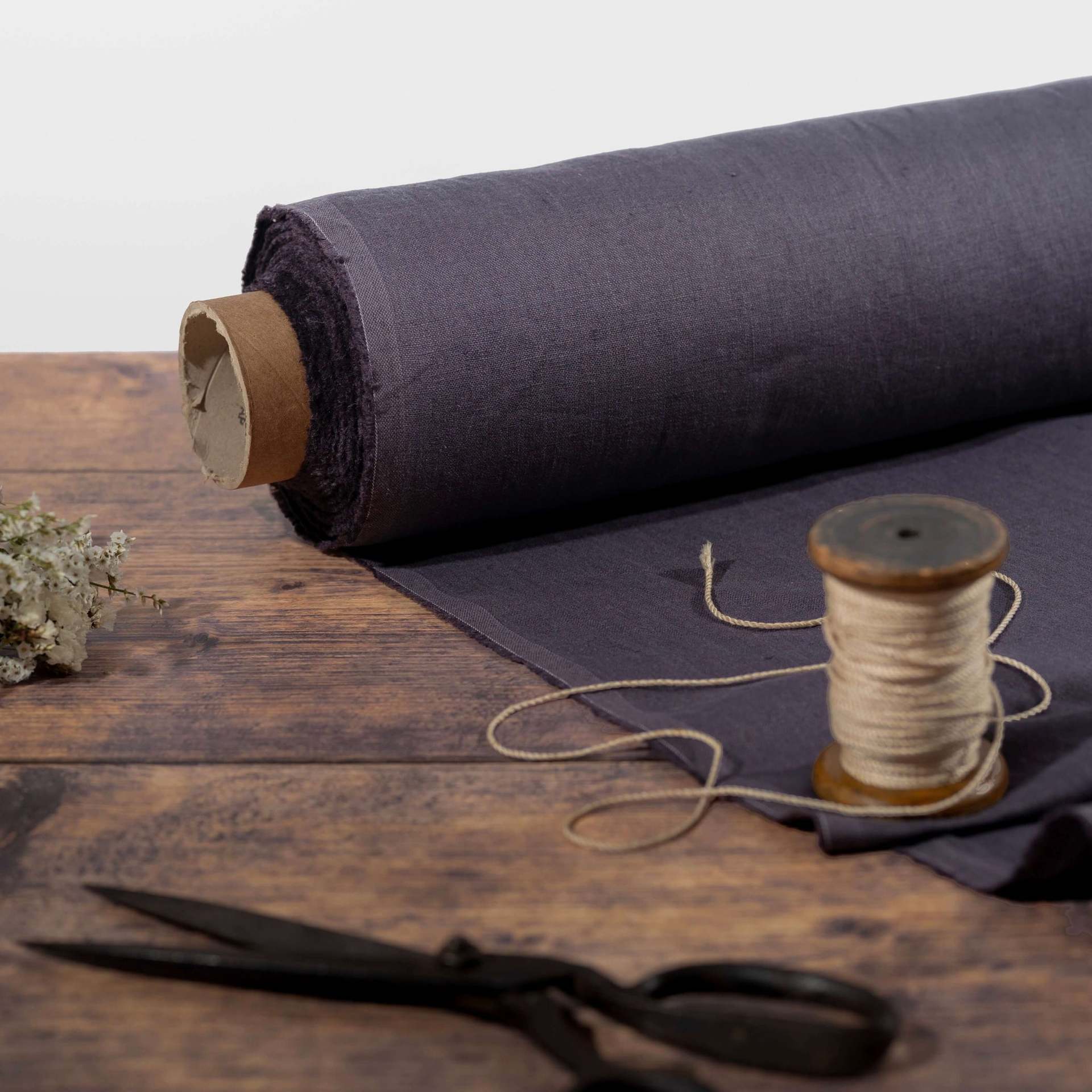 린넨 다크 그레이 - 290 폭