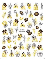蜜蜂樹葉花朵美甲貼紙 跨境電商花朵小草樹葉美甲貼紙 CJ028-036