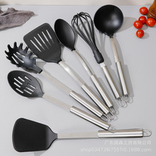 厂家批发热销 不锈钢手柄尼龙厨具7件套 耐高温烹饪厨房杂件套装