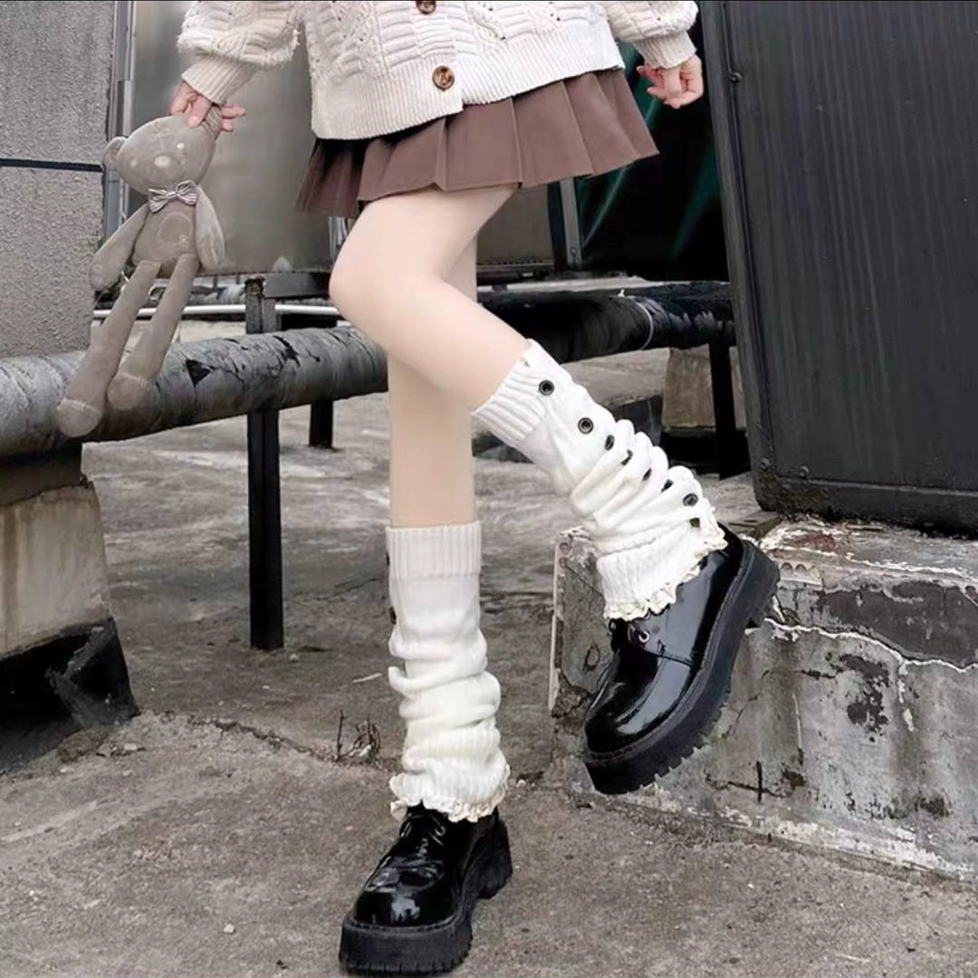 Голени-варежки (Millennium) Y2K Lolita Bow Lace Calf Socks Set, один размер