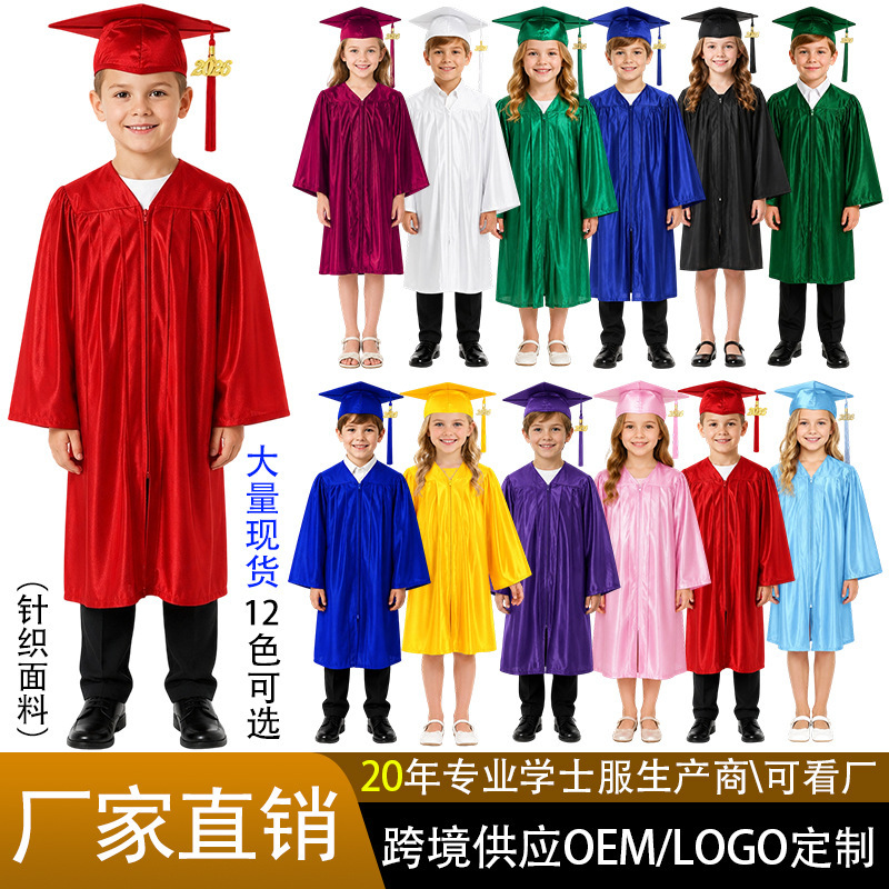 2026 European and American Style Knitted Graduation Gown Set for Kindergarten Children, Elementary School Students, Doctoral Gowns, Performance and Photography Attire 2026 European and American Style Knitted Graduation Gown Set for Kindergarten Children, Elementary School Students, Doctoral Gowns, Performance and Photography Attire