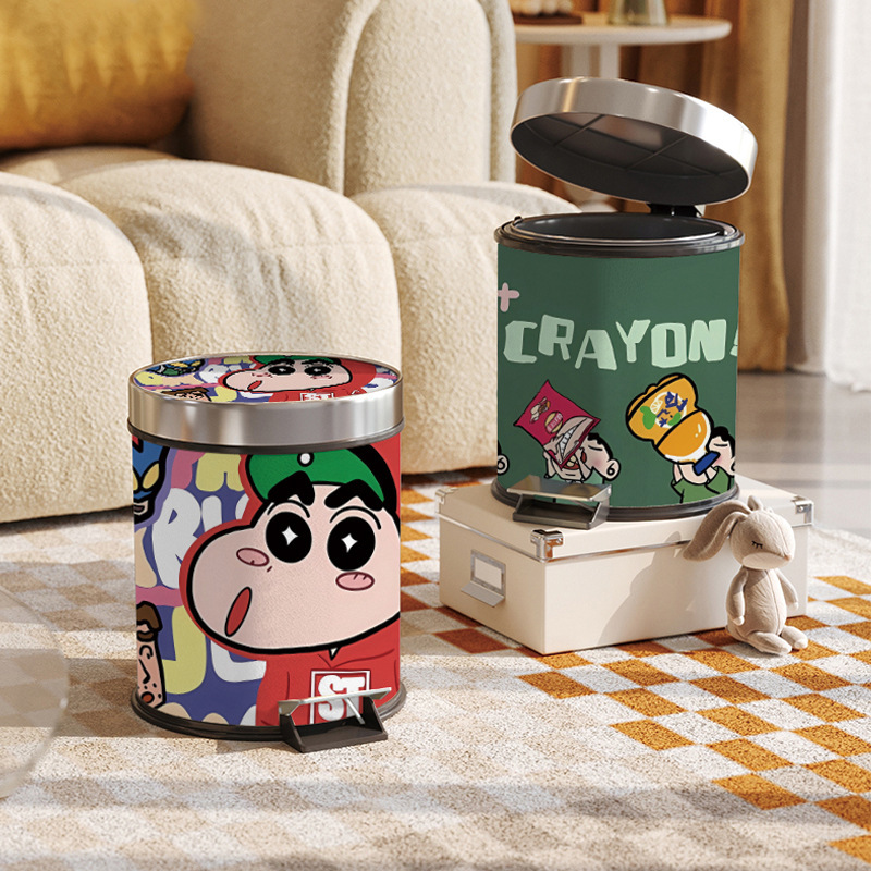 Creative Trash Can Pedal Household Double-Layer Large Capacity Toilet Bathroom Bedroom Kitchen Living Room Lid Large Size