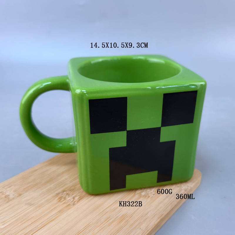 Taza de agua para niños cuadrada creativa personalizada Taza periférica del juego Minecraft
