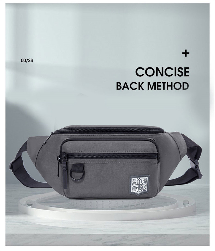 Men's Instagram trendy small bag, Japanese simple crossbody bag, men's backpack, trendy waist bag, single-shoulder bag, nylon crossbody bag Specification drawing