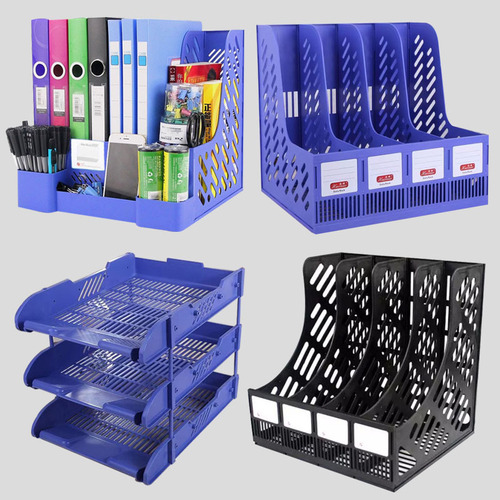 Office supplies plastic four-part file rack desktop storage information file frame stationery multi-function file column