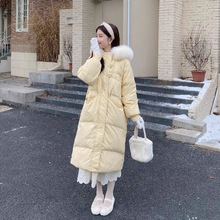 2025冬新款奶呼呼羽绒服女中式盘扣中长款过膝元气少女大毛领外套