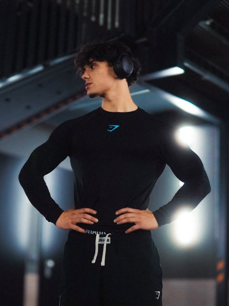 Gym Fitness Sports Tights Long-Sleeved Men's Casual Breathable Quick-Drying Short-Sleeved Round-Neck Autumn Style Outdoor T-Shirt