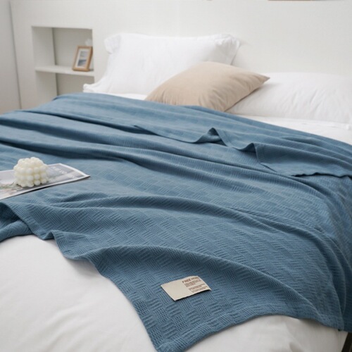 Manufacturer wholesale thickened solid color thread blanket cotton gauze towel quilt pure cotton blanket summer thin air conditioning blanket cover blanket