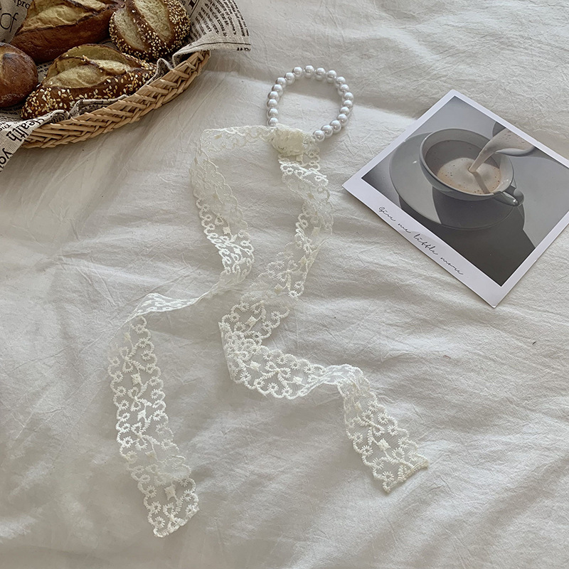 Bufandas de encaje femeninas coreanas de primavera y otoño universal moda bufandas de cuello cuello collar de perlas cuello de cabello