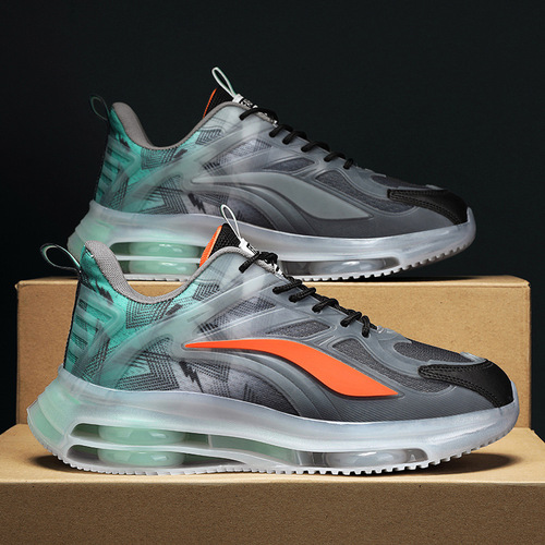 Cross-border large size Korean fashion running men's gradient couple's sports shoes lightweight breathable mesh casual dad shoes