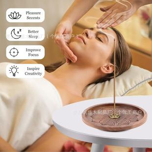 New Wooden Incense Insert Indoor Tea Table Incense Table Incense Insert Solid Wood Indoor Incense Burner Sandalwood Incense Holder Solid Wood Incense Tray