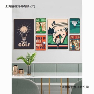 Golf hanging paintings Hotel Stadium Club Wall decoration paintings Retro American Sports Stadium hanging paintings