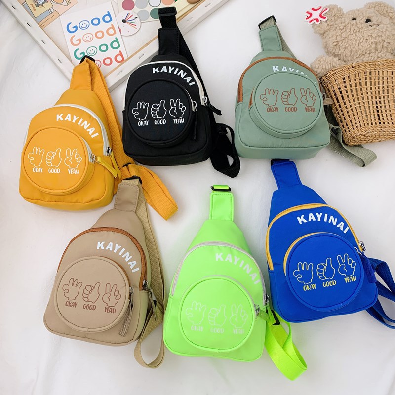 New Children's Bag 2026 Boys Girls Cute Finger Chest Bag Outdoor Casual Crossbody Bag Large Capacity Coin Purse