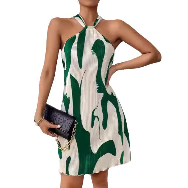 ChicShe Abito casual da donna con scollo all'americana stampato, stile europeo e americano, per autunno e inverno_voghion.com