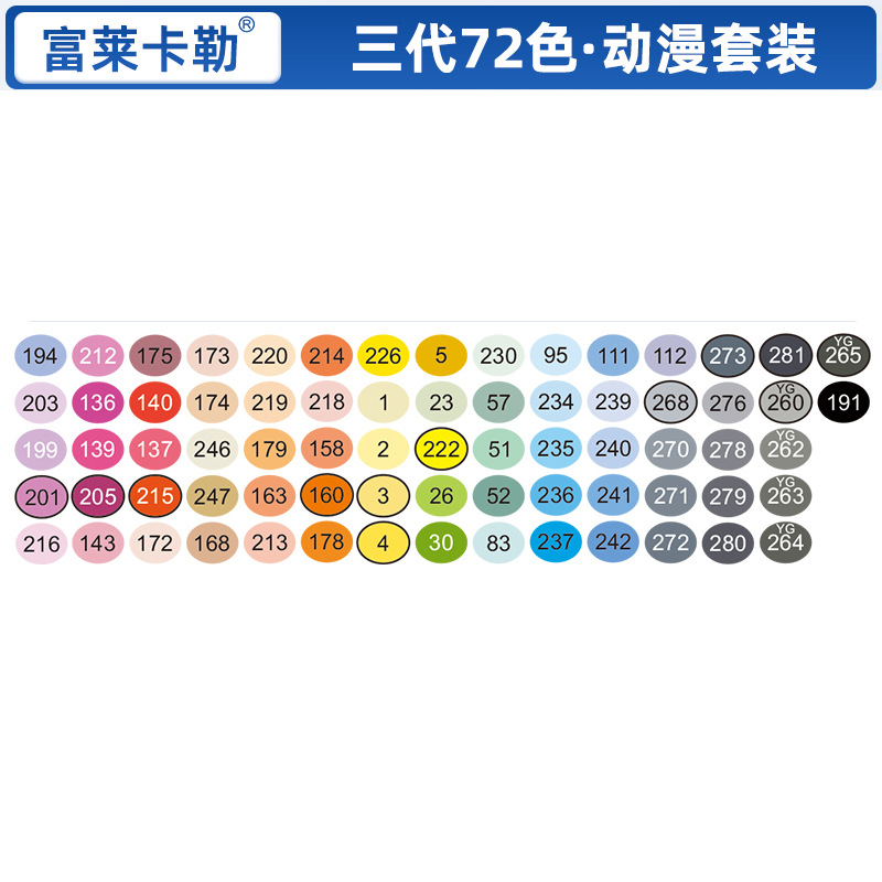 Xiupu Fule Kaler tres generaciones de rotuladores de cabeza suave alcohol aceite arte suave prueba de arte especial pluma importada