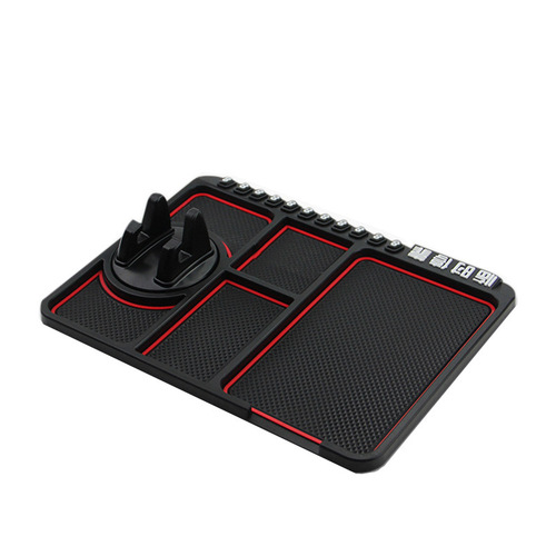 Car multifunctional anti-slip mat Creative storage mat Car temporary parking sign Rotating mobile phone holder 4-in-1
